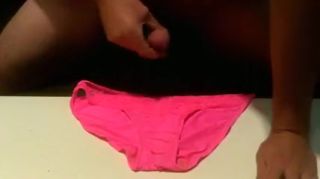 Firsttime Cum in my girl's pink panty Amature - 1
