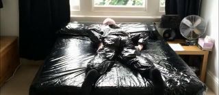 Pussyfucking Sauna Suits Layering & PVC Bedding Wank Gay Solo - 1