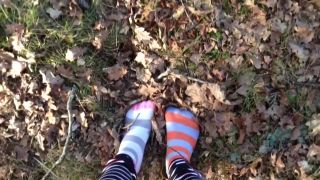 XXXShare Dude wanking in the woods in his striped socks, nice cumshot Sapphic Erotica - 1