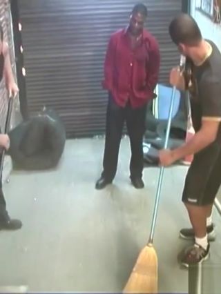 Sextape Two black janitors fucking a white guy in the ass Bizarre - 1